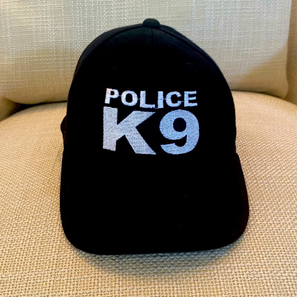 Cobra Police K9 Black Unisex Cap w White Embroidery /Adjustable